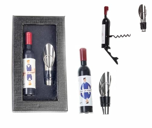 Lote de 12 Set Sacacorchos Magnético + Tapón de vino en Caja Regalo - Abridores Abrebotellas Regalos Detalles Bodas Hombres Originales
