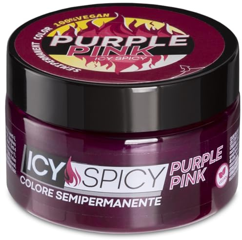 Icy Spicy Maschera Colorante Semipermanente Purple Pink, 100ml | senza Ammoniaca con Estratto di Fiori di Loto e Baobab, Durata da 6 a 8 Lavaggi