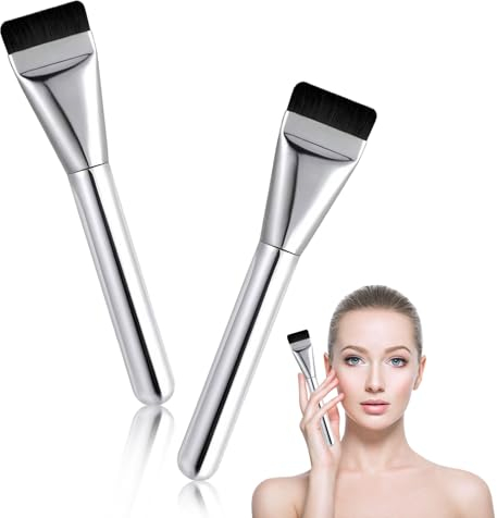 Ellxen 2 Stück Make Up Pinsel Foundation,Generic Foundation Make-up Pinsel,Contouring Pinsel,Gesichts Rouge Make-up Pinsel,Flüssiger Puderpinsel,für Cremige,Flüssige Foundation