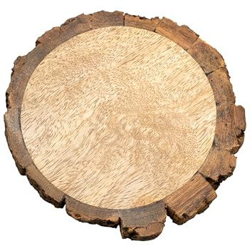 NKlaus Kerzenteller für Kerzen Mangoholz, Ø10cm Baumstamm Deko, 1 Stück | 10 cm; 1,5 cm; 8 cm; holzscheibe für kerze