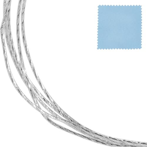 Beebeecraft Alambre de Plata de Ley de Calibre 22 0.6.(079) in 925 3.28 pies Joyería Artesanal Alambre Redondo Medio Duro para Abalorios para Pulseras Pendientes Joyería