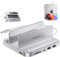 PULWTOP Mac mini Hub Ständer mit M.2 PCIe NVMe SSD-Gehäuse, 8-in-1 Vertikale Dock mit USB A/C 10 Gbit/s, SD/TF, 3.5 mm Audio/Mic und USB 2.0 für MacMini M2/M1 (Mac mini M1/2 Dock)