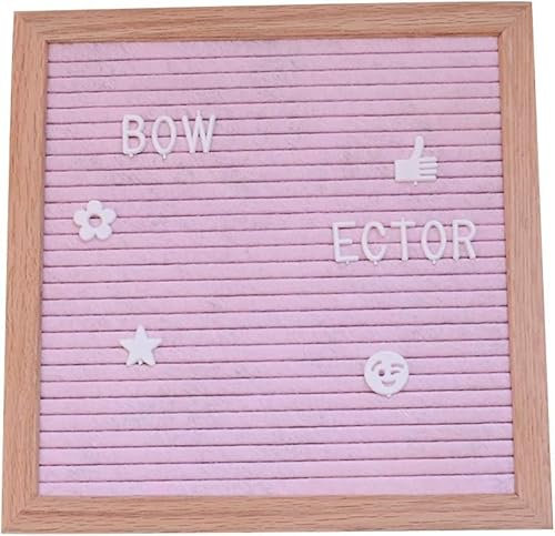 Pinnwand für Schlafzimmer, Buchstabentafel aus Filz, austauschbare Nachrichtentafel, handgefertigte Stecktafeln aus Eichenholz als Dekoration for das Homeoffice und als Geschenk, Pink(Roze)