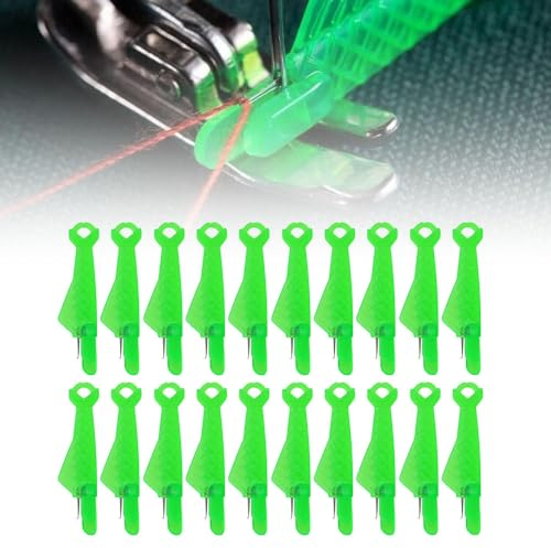Einfädelhilfe für Nähnadeln Nähmaschinen Zubehör Kunststoff Nähnadeln Einfädler, Automatischer Einfädler Nadel Threading Tool für Handnähen und Nähmaschinen DIY Crafts (Grün, 5)