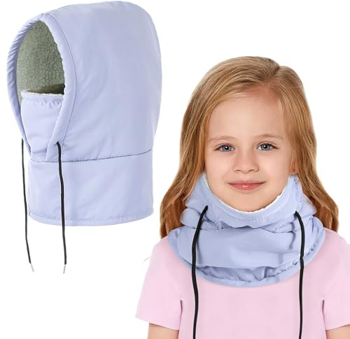 AYPOW Passamontagna Invernale Termico per Bambino 4-7 Anni, Impermeabile Antivento Caldo Maschera da Sci Scaldacollo con Cappuccio in Pile, Berretti Cappello per all'Aria Aperta, Ragazzi Ragazze