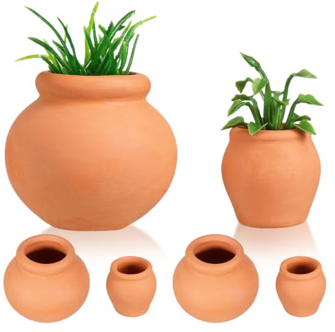Toddmomy Lot De 6 Pots en Terre Cuite Mini Pots De Fleurs pour Succulentes Et Petites Plantes 1.57 X 1.38 X 0.87 in pour Semis Jardin D’Intérieur Et D’Extérieur