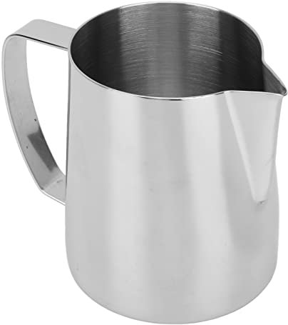 Akozon Jarra para Espumar Leche de Acero Inoxidable 304 de 700 Ml, Jarra con Boquilla Texturizada Espesa para café Expreso, Perfecta para Baristas y Elaboración Casera (Acero