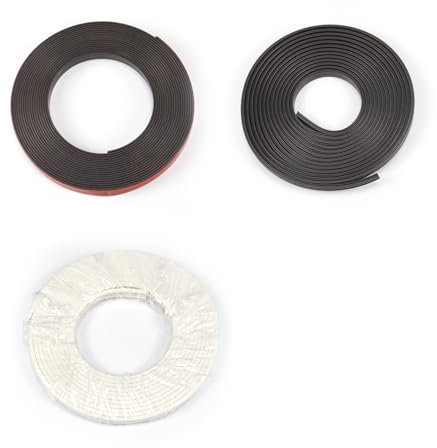 NeatiEase Window Screen Accessories, 3M Magnetic Tape, 3M Feet Grooved Magnetic Tape, 3M Feet Grooved Plastic Strip（White)
