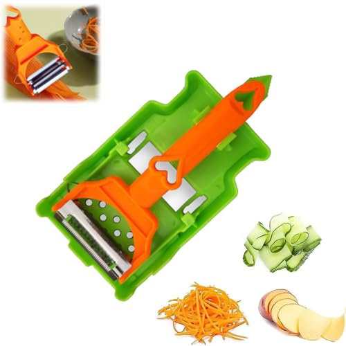 Kit pelapatate multiuso, pelapatate per frutta e verdura, pelapatate multiuso per cucina, strisce julienne per patate, arancia, limone, set multifunzione a doppia lama e pelapatate (1 pezzo)