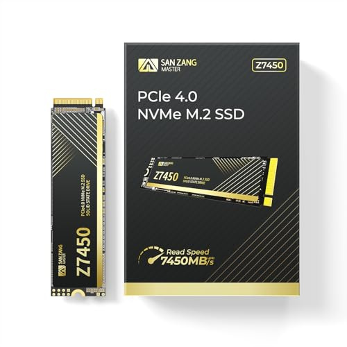 SAN ZANG MASTER Z7450 PCIe 4.0 NVMe M.2 SSD 2TB, Up to 7400MB/s, for Gaming, PS5, PC Laptop, 3D TLC NAND, 5-Year Warranty.