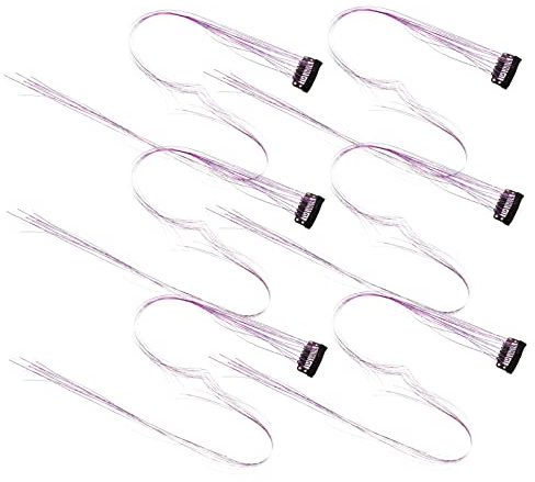 VALICLUD 6pezzi Fili per Capelli da Fata Kit di Extension Glitter Capelli per Intrecciare di Extension per Clip per Elastiche