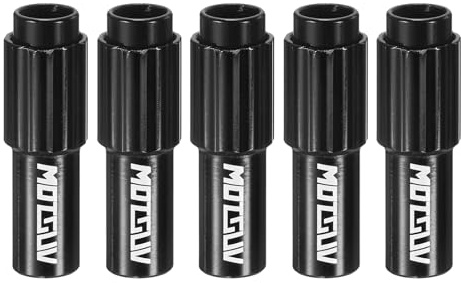 sourcing map 5pcs Bike Inline Cable Adjuster Aluminum Alloy Brake Cable Gear Shift Connector Indexed Inline Cable Tension Adjuster Housing Screws for Mountain and Road Bikes, Black