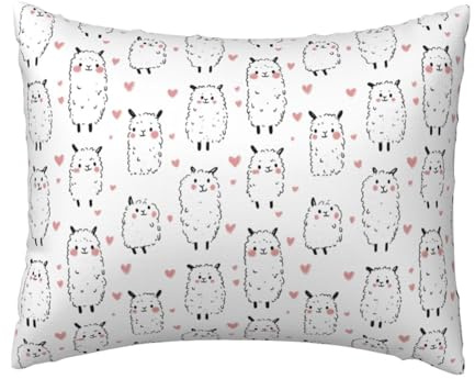 Federa per cuscino con stampa a cuore in alpaca, dimensioni standard, 50 x 66 cm, con cerniera, super morbide, traspiranti, resistenti alle pieghe e alle macchie