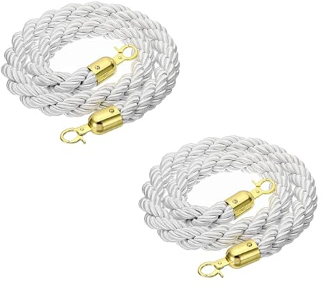LQSYBHD 2 Pc di Corda per Corrimano,Corda Barriera con Ganci A Scatto,Stanchion Rope,Corda Stanchion,Morbido e Confortevole al Tatto.,per Controllo Folla(Size:3.3ft,Color:2)