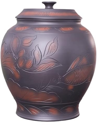 MDLOCJHF Rice Dispenser Ceramic Rice Bucket with Lid, Large-Capacity Chinese Sealed Rice Storage Container Food Dispenser Kitchen & Pantry Organization for Rice Pantry(15kg)