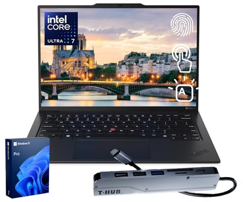 Lenovo ThinkPad X1 Carbon Gen 13 Business AI Laptop, Intel Core Ultra 7 255U, pantalla táctil FHD+ de 14 pulgadas, DDR5 de 32 GB, SSD de 2 TB, cámara IR de 1080p, huella dactilar, Wi-Fi 6E, Win 11 Pro