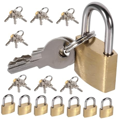 WEKADRIN 8 pezzi Mini lucchetti in metallo da 20MM per valigie zaini cassette postali e scatole set da 8 lucchetti con 24 chiavi resistenti compatti e durevoli per sicurezza
