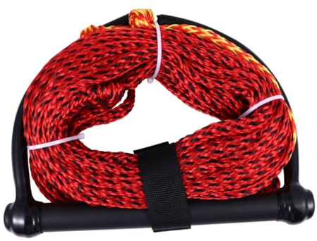 Parliky Cuerda para Esquí Acuático de Nailon Trenzado Mango Negro Ligera y Resistente 1 Sección para Wakeboard Kneeboard y Navegación Deportes Acuáticos Color Color Aleatorio