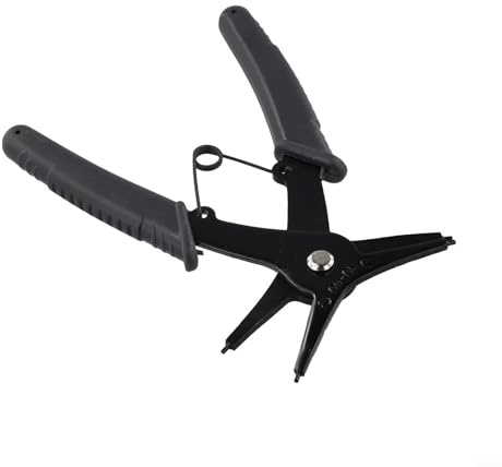 2-in-1 Sprengringzange, interner und externer Sicherungsringentferner und Montagewerkzeug, Hartstahl mit ergonomischem Griff für Automobil, Motorrad und (schwarz)