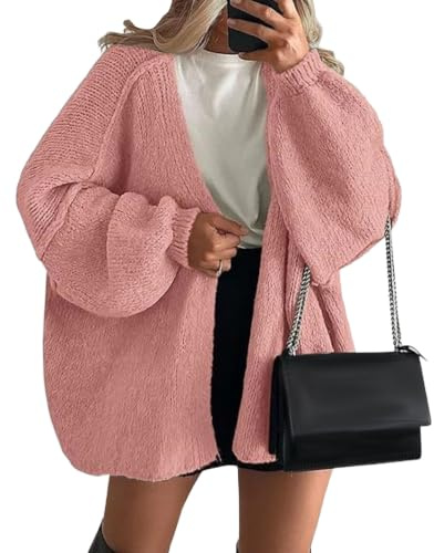 Gilet Cardigan Oversize décontracté pour Femme, Manches Longues, légère