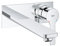 GROHE Lineare, Waschtischarmatur für die Wandmontage, wassersparend (2-Loch Wasserhahn für das Bad, 21cm lang, langlebige Oberfläche, Badarmatur ohne Unterputz Einbauset), chrom, 23444001