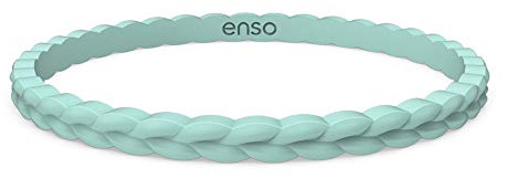 Enso Silicone Bracelet – Weave Stackable Bracelet - Hypoallergenic Rubber Wristband – Comfortable Flexible Band for Active Lifestyle - Medical Grade Silicone (Turquoise, XL)