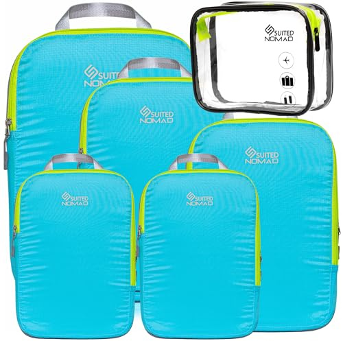 SUITEDNOMAD Compression Packing Cubes Set,Ultralight Travel Organizer Bags