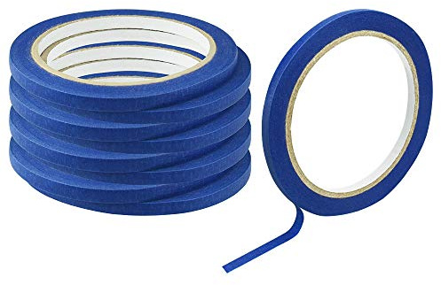 SNAGAROG 9 Rollen Maler Kreppband Blau Abklebeband Kreppband Malerkrepp Abklebeband Malerabdeckband zum Malen Basteln Etiketten Dekorieren verwendet - 6mm * 2m
