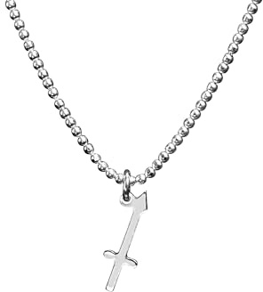 SILBERMOOS Sternzeichen Damen Kette Schütze Sagittarius, Anhänger mit Kugel-Kette 45 cm diamantiert aus Italien, 925 Sterling Silber