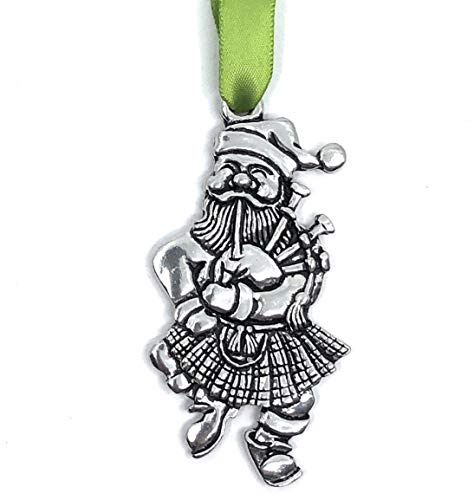 Handgefertigter Weihnachtsmann Dudelsack im Kilt-Clan schottische Musik Weihnachten Zinn Ornament