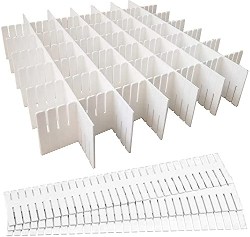 GIAK Schubladenteiler Schubladeneinteiler 8 Stück Schubladentrenner Verstellbar Schubladentrenner Weiß Für Schrank Unterwäsche Socken DIY Schreibtisch Organizer