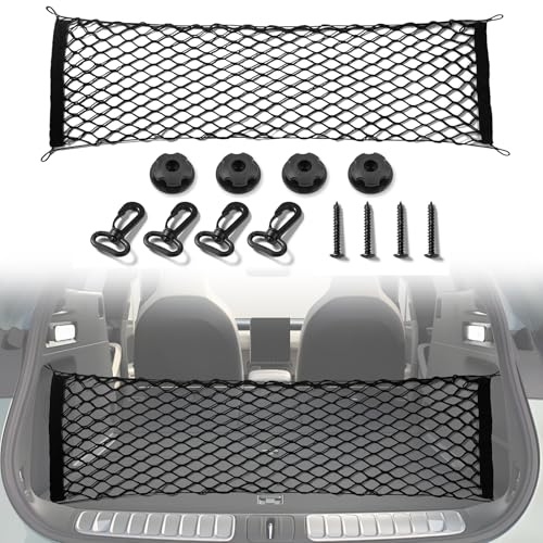 Amiss Red de Carga Resistente elástica, Accesorios Interiores de Coche, Red de Almacenamiento elástica Ajustable con Gancho para SUV, automóviles y Camiones (35.4 x 15.8 Pulgadas)