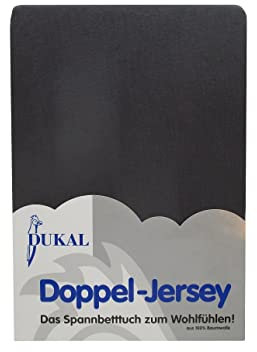Dukal | Spannbettlaken | 80 x 200 cm | aus hochwertigem DOPPEL-Jersey | 100% Baumwolle | Farbe: anthrazit