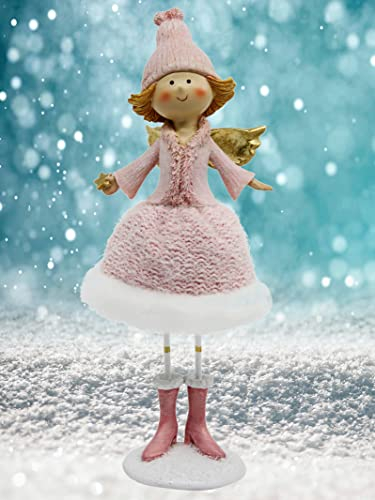 Pommerntraum ® | Weihnachtsengel Elfe Engel Schutzengel Engelchen Nana Engel Weihnachtsfigur Dekorationsfigur Schreibtischfigur (rosa - 28 cm)