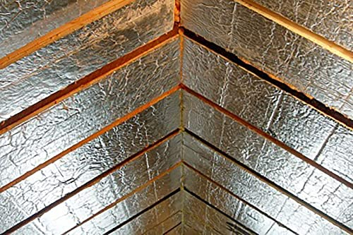 Aluminium Dampfsperrfolie Dampfsperre Dach Innen Dampfsperre zur Dämmung Dampfsperrfolien zur Dachisolierung Dach dampfsperre sauna Dampfsperren,Dachisolierung Selbstklebend (Size:1x4m/3.2x13.1ft)
