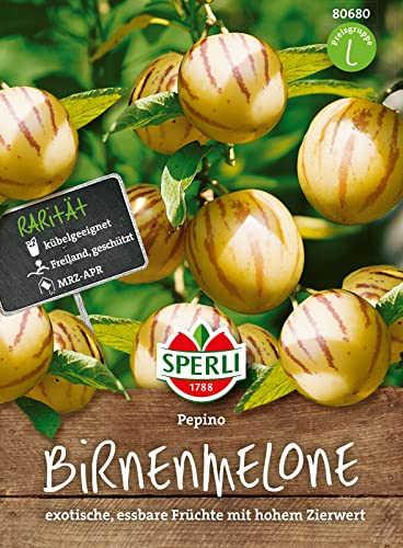 Sperli Birnenmelonensamen Pepino 80680 - exotisch - Kübelgeeignet - für Gewächshaus - essbar - hoher Zierwert - Samen Gemüse, Gemüse Pflanzen, Saatgut