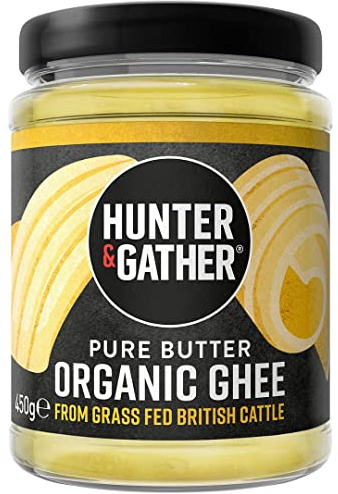 Hunter & Gather Certified Organic Ghee from Grass Fed British Cows 450g | Sugar, Gluten & Seed Oil Free & Low Lactose content. Keto, Low Carb & Paleo
