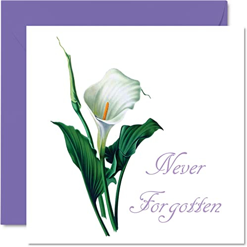 Stuff4 Tarjeta de condolencias con diseño de lirios florales, para adultos, con texto en inglés Thinking of You (145 mm)