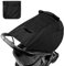 Selene Sonnensegel für Kinderwagen mit UV Schutz 50+ und Wasserdicht, Verstellbar Universal Kinderwagen Sonnensegel, Double Layer Fabric mit Sichtfenster und Extra Breite Schattenflügel, Schwarz