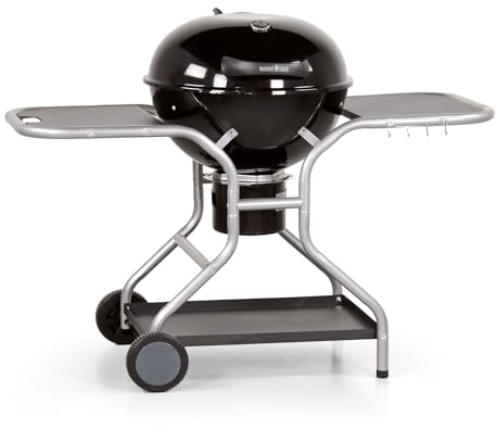 MasterCook - Barbecue a Carbonella Diametro Griglia 57 cm, Barbecue con Ruote e Coperchio, BBQ a Carbone Dotato di Termometro e Sistema Raccogli Cenere, Altezza Griglia da Terra 78 cm (Sally)