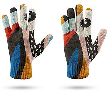 Handschuhe,Damen Winterhandschuhe Warm Strickhandschuhe Bunte Touchscreen Handschuhe Mode Colorblock Unisex Stretch Handschuh Sporthandschuhe Für Damen Herren Paar