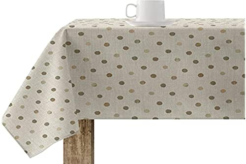 BELUM | Mantel XL 250x140 cm Fläckfri 100% hartsad bomull, bordsduk, vaxduk, tvättbar, bordsduk, vattentät, fläckborttagningsmedel Flytande avvisande