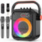 JYX Karaoke Machine with 2 Wireless Microphones, RGB Light PA System with Treble/Bass, Bluetooth Speaker Supports Live Broadcast/Monitoring/Sound Effects, Suitable for Adults/Kids (66Pro)