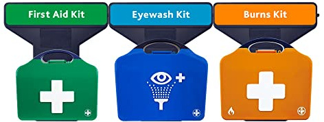 Reliance Medical First Aid Point AuraPoint - 3 Unit Point - Small BS8599-1 First Aid Kit, Double Eyewash Station and Burns Kit