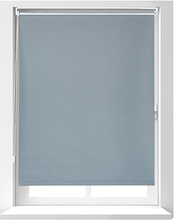 Relaxdays Thermorollo, ohne Bohren, Klemmfix, Kettenzug, 100x160 cm, Stoffbreite 95 cm, blickdichtes Klemmrollo, grau