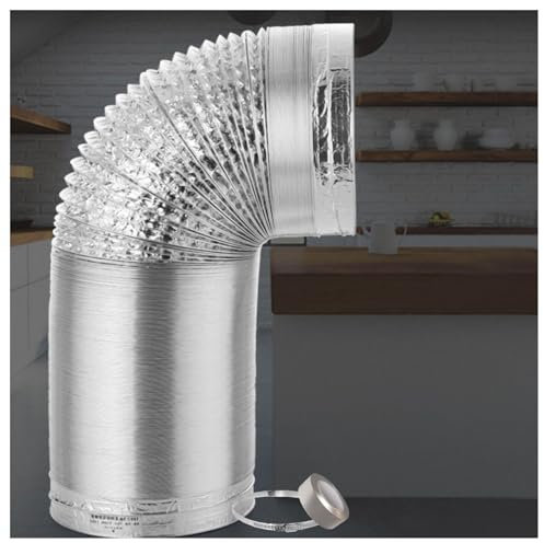 Tuyau d'evacuation en Aluminium de Flexible Tuyau de Ventilation pour Climatisation Extension, Thermique et Silencieux, pour Hotte de Cuisine, Climatiseur, Hotte Aspirante, Sèche-linge ( Color : 5m ,