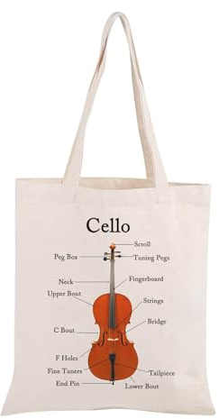 Sac fourre-tout anatomique pour violoncelle - Cadeau pour les amateurs de violoncelle - Cadeau pour professeur de musique - Cadeau pour violoncelle, Sac fourre-tout Anatomy pour violoncelle