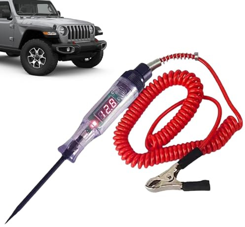 Probador de circuito automotriz LED digital, luz de prueba automotriz, Herramienta de prueba de inducción 3-48V/5-120V - Pluma de prueba de inducción multifuncional con alambre de resorte retrtil