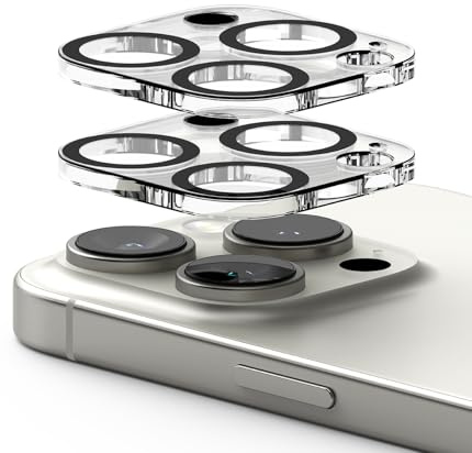 Ringke Camera Glass per Protezione Fotocamera iPhone 16 Pro / 16 Pro Max | 2 pezzi, protezione fotocamera, vetro temperato, facile da installare