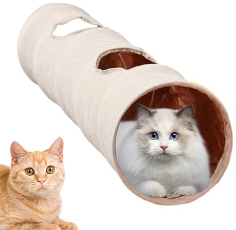 Langer Gerader Katzentunnel – Außentunnel Für Katzengehäuse | Katzenspielzeug Röhrentunnel | Multifunktionaler Kitty Crawl Tunnel | L Katzentunnelbett Mit Guckloch | Tragbarer Kitty Crawl Tunnel Für S